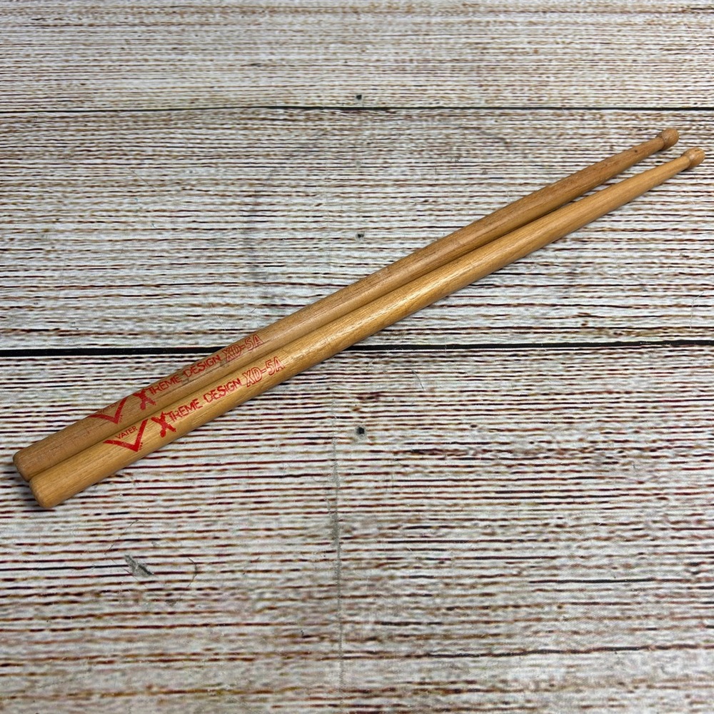 Vintage Natural Wood Drumsticks 16.25 Inch Round Tip Percussion Pair